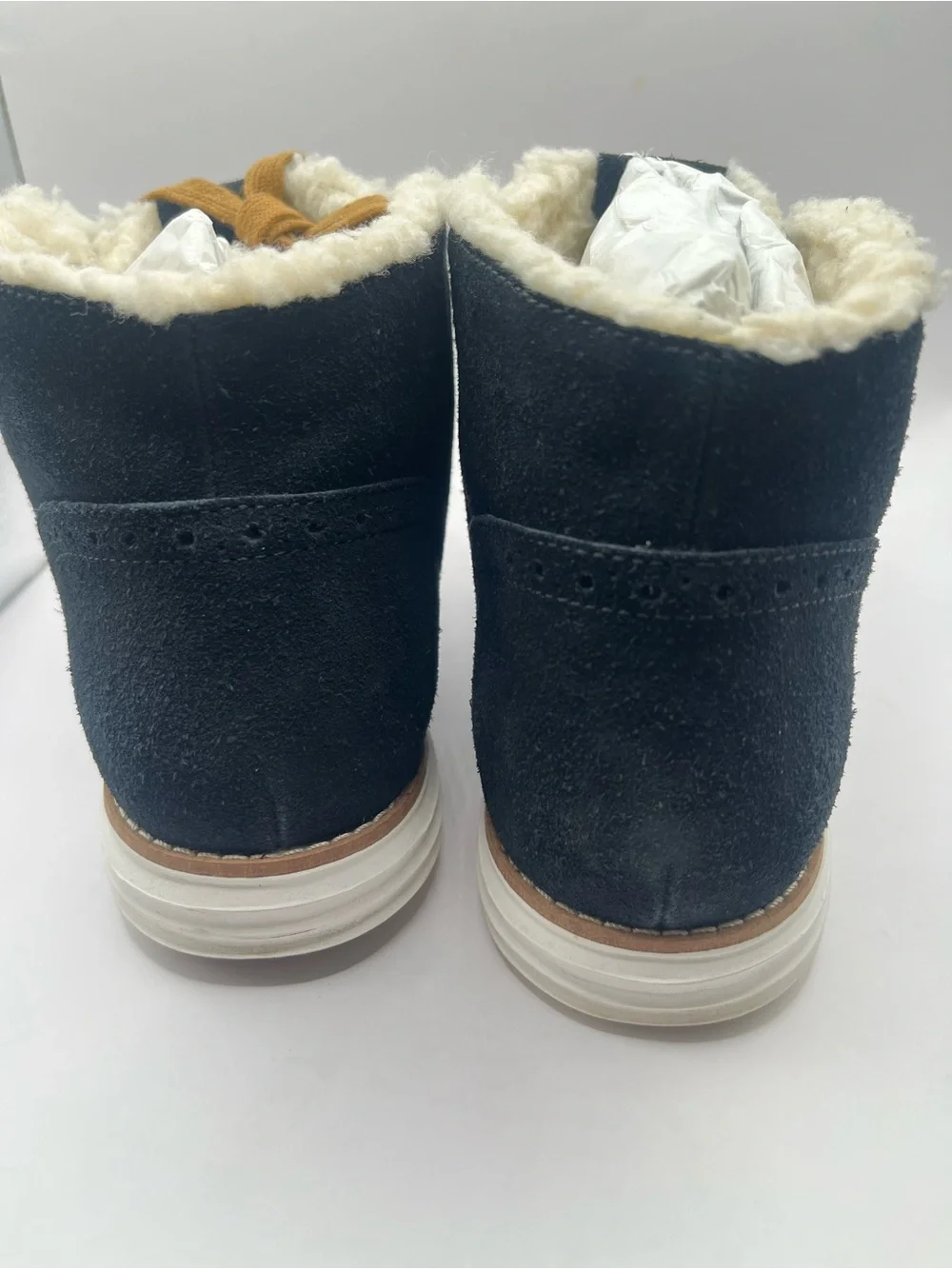 Cole Haan Original Grand Women's 9.5 Shearling Lined Suede Ankle Boots-Black